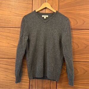Goodthreads Men's Gray V-Neck EUC Sweater 100% Wool - Sz S